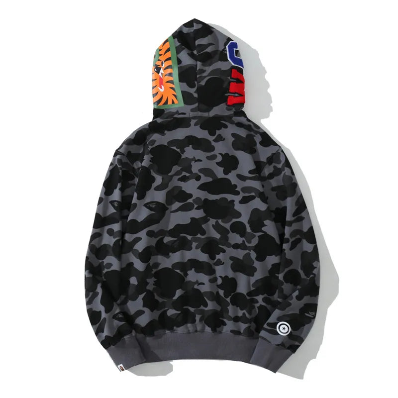 BAPE Color Camo Shark Zip Hoodie Black