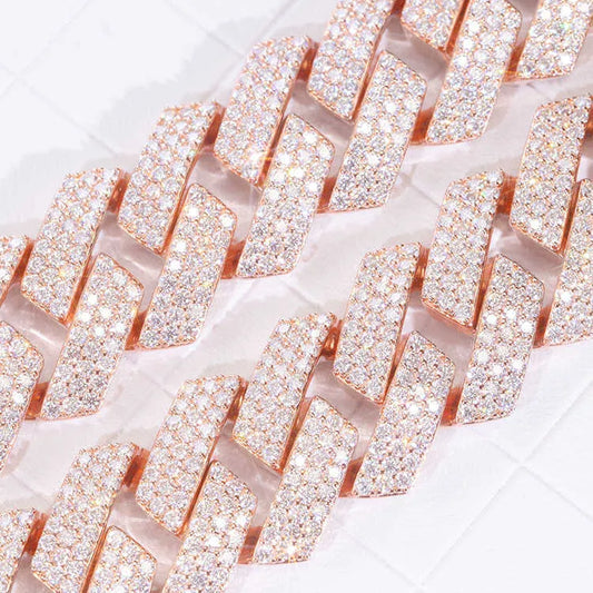 Moissanite Cuban Link Chain – Horizon Iced Out, Diamond Tester Approved 20inch